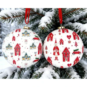 Shunyuan High Quality Handmade Full Color White Christmas Balls 8cm Sequins Foam Oblate Shape Tree Ornaments Hanging Decoration