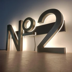 Unique Design Bronze Metal Backlit Letters Logo Advertising Signage LED Business Signs