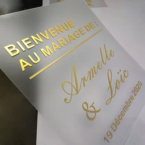 Custom Wedding Welcome Sign Stand Plaque Wedding Clear Frosted Acrylic Perspex 3D Acrylic Signage