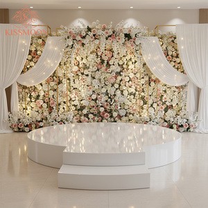 Customized Size Semi-circular Rectangular White Acrylic Modern Wedding Stage Indoor/Outdoor Hotel Event Banquet Decoration