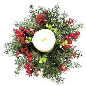 Bulk Buy Large Xmas Wreath Rustic American Farmhouse Style with Simulated Red Apples Eucalyptus Pine for Christmas Decor