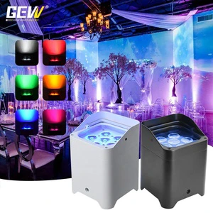6x18W RGBWAUV Wireless DMX Par Can up Lights Battery Powered LED Uplight for Wedding Party Bar DJ