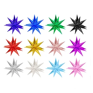 Party Decor Holiday Supplies Magic Star Balloons Big Size Purple Explosion Star Foil Balloons