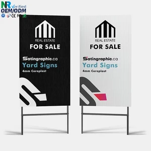 10'' X 15'' 10'' X 24'' 10'' X 30'' H Stake Yard Sign PP/Corrugated/PVC Material Full-Color Double-Sided UV Printing Cutting