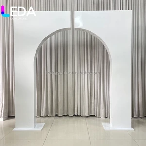 LEDA White Metal Wedding Arch 3D Floral Archway Backdrop Stand For Ceremony Party & Event Decoration Wholesale Factory Supply