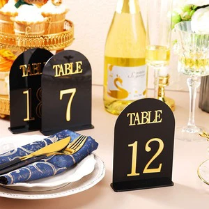 Clear Blank Arch Wedding Table Numbers DIY Arch Acrylic Sign with Stand for Wedding Reception Event Party Centerpieces Decor