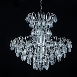 Wedding Decoration & Supplies Hot Selling Luxury European Style Golden/Silver Crystal Chandelier High Quality Hanging Wedding Ceiling Decoration