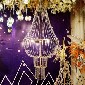 Modern Wedding Decoration Hanging Chandelier Lamp Crystal Wedding Chandelier Pendant Lights for Wedding Ceiling Decorations