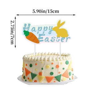 Merri Wish Easter Hanging Banner Garlands Hanging Swirls Decor Easter Bunny Cupcake Toppers for Home Party Supplies