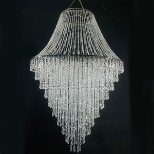 Wedding Acrylic Beaded Curtain Luxury Clear Pendants Ceiling Light for Wedding Banquet Hall Ceiling Decor