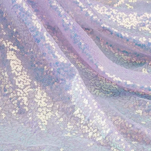 Wholesale 3mm Rainbow Sequin Embroidery FabricHolographic Sparkle Mesh For Stage Costumes, Backdrops, Upholstery & Handbags