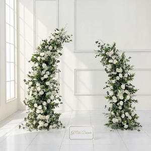 GNW Wholesale Wedding Artificial Flower Arch Wedding Cow Horn Floral Arches for Wedding Arch Backdrop