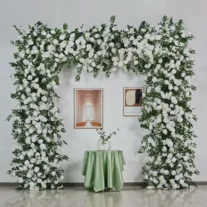 Durable Portable Modern High Quality Wedding Arch Decor with Soft Plastic Artificial Flowers-Easy Setup for Outdoor Ceremonies