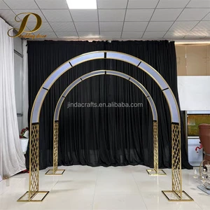 New Design Wedding Stainless Steel Arch Stand Wedding Entrance Walkway Decor Gold Metal Party Backdrop Frame