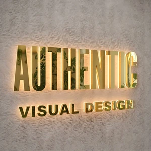 Custom Led Illuminated Backlit Signs Outdoor Channel Stainless Steel Business Store Shop 3D Letter Signage Led Sign Board Logo