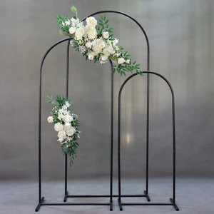 Hot Sale Set of 3 Gold Wedding Arch Backdrop Vintage Style Entrance Flower Arch Decoration Artificial Wedding Stand