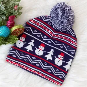 Wholesales Christmas Light-up Beanie Knit Hats ODM New Trendy Promotion Custom Men Women Beach Adjustable Acrylic Winter Warmer