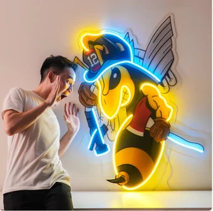 Dropshipping Custom Acrylic PVC LED Wall Mount UV Neon Sign for Wedding Decorations at Mall Companies or Park