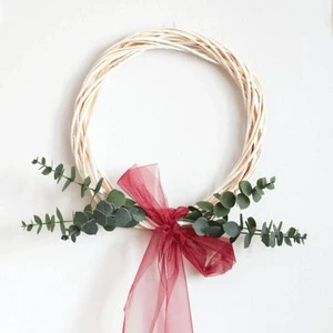 Natural christmas wreath made from rattan best selling holiday ornament woven noel wreaths
