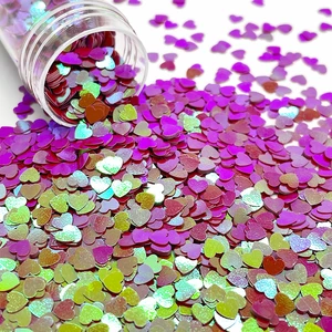 Wholesale Bulk Deep Magenta Sparkle Heart Sequins GRS & OEKO Sequins for Craft, Party Decoration, Bulk Supply, DIY Handcraft