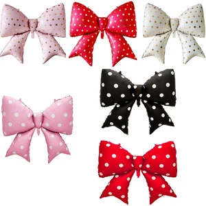 Wholesale Large Red White Black Polka Dot Bow Foil Balloon for Valentine's Day Wedding Anniversary Birthday Party Decoration