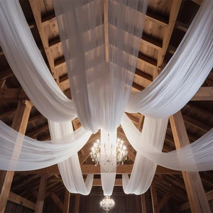 Wedding Ceiling Hanging Cloth Decoration with Beauty Yarn for Birthday Party Event Stage Decoration