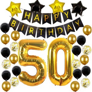 Party Birthday Decoration Supplies 40 Inch 36pcs Heart Foil Balloon Round Balloon Large Number Helium Wholesale Balloons Sets