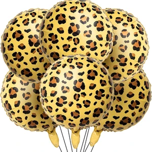 18 Inch Round Leopard Print Foil Balloons for Holiday Outdoor Party Decor