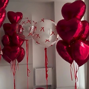 Red Heart Shaped Foil Latex Balloons 12inch-63inch for Valentine's Day Wedding Engagement Bridal Showers Anniversary
