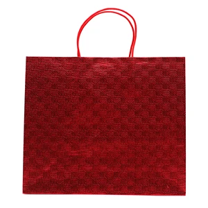 Wholesale High-Grade Red Eco-friendly Recyclable Paper Bags with Flexo Printing for Wedding Favour Special Event Gift Packaging