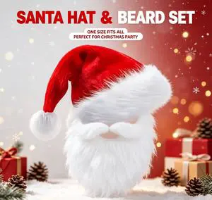 2026 Unisex High-Grade Large Velvet Adjustable Santa Claus Hat Thickened Christmas Character Decorations for Adults' Party Style
