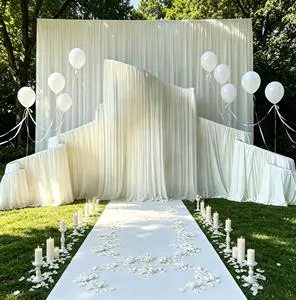 New Premium Luxury White Metal Wave Wedding Arch Backdrop for Weddings Decoration Graduation Ceremony