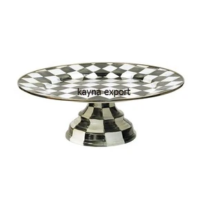 Luxury Metal Eco-Friendly CE/EU Certified Wedding Cake Stand with Courtly Check Design and Enamel Finish Kayna Export KY-7088