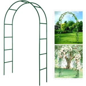 7.8ft Steel Wedding Arch Backdrop Stand Portable Removable Sturdy Garden Arbor Flower Vines Rustproof Balloon Arch Ceremony