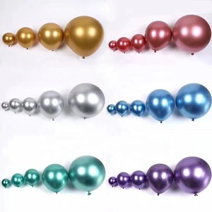 Wholesale Latex Chrome Balloon 10inch Thick Metallic Metal Red Bright Air Inflatable For Gender Reveal Birthday Party Decoration
