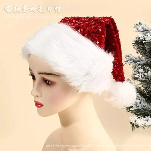 Hot Selling Christmas Hats with Thick Sequins Supply