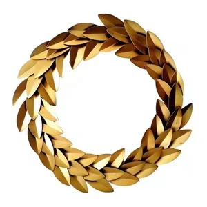Modern Arrival Golden Color Wreath Indoor Christmas Decoration Hanging Garland for Front Door Party Display Ornament Wreath