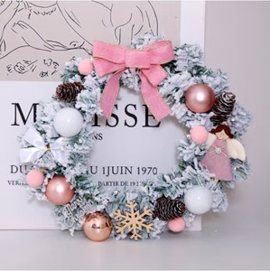 40CM PVC Flocked Artificial Christmas Wreath Ornament for Door Festival Holiday Decor Floding Wreath Christmas Garlands Wreaths