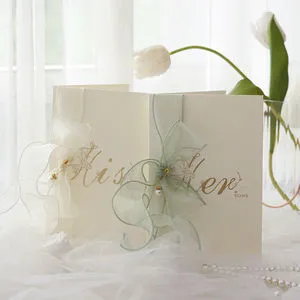 Wholesale Custom Print Translucent Wrap Vellum Paper Wedding Invitation Card