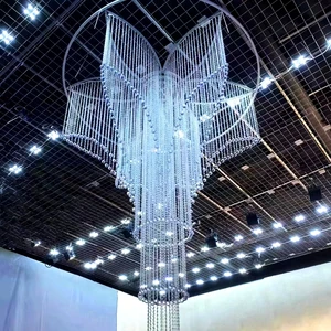 Fringe Beaded Curtain Chandelier Acrylic Beaded Drapes Event Party Backdrop Hanging Light for Wedding Ceiling Decoration
