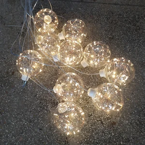 10 Piece Plastic Acrylic Round Circle Ball Small Chandelier Wedding Light with Lighting for Wedding Rent Venue Event Decoration