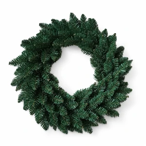 12 14 16 18 Inch Plain Green PVC Christmas Wreath Artificial Xmas Wreath Front Door Wall Decoration Wholesale