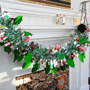 Factory Wholesale 2m Thick Stripe Christmas Wreath and Garland Home Christmas Tree Ornament