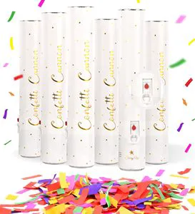 Foil & Paper Gas Cylinder Party Popper with Colored Confetti Non-Toxic Biodegradable & Environment-Friendly