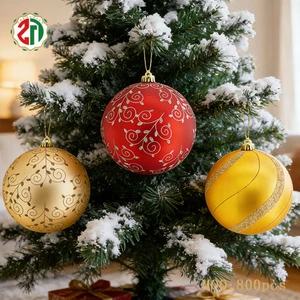 Uv Printing Christmas Decoration Plastic Decorative Balls 200Mm Christmas Hanging Balls Ornament for Christmas Tree Decor