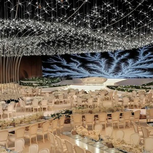 JYLIGHTING New Wedding Crystal Ceiling Decoration High-end Wedding Hall Hotel Dome Acrylic Jellyfish Chandeliers
