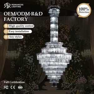 High Quality Wedding Luxury Party Events Stage Decorative Lights Chandelier Multi-layer Crystal Wedding Decor Ceiling Light