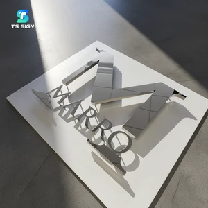 3D Acrylic Store Wall Office Logo Lobby Reception Company Business Sign Custom Outdoor Signage Stainless Steel Letter Name Sign