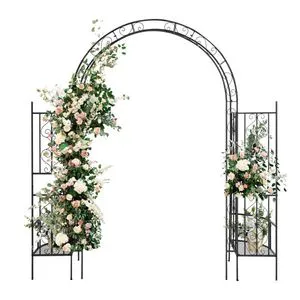 Black Double Layer Wedding Arch with 78*23*83.9 Arc Roof for Courtyard Use