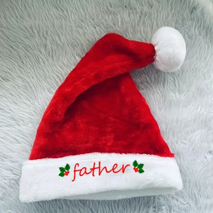 Wholesale Cheap Factory Direct Soft Thick Plush Christmas Hats Novelty With OEM Logo